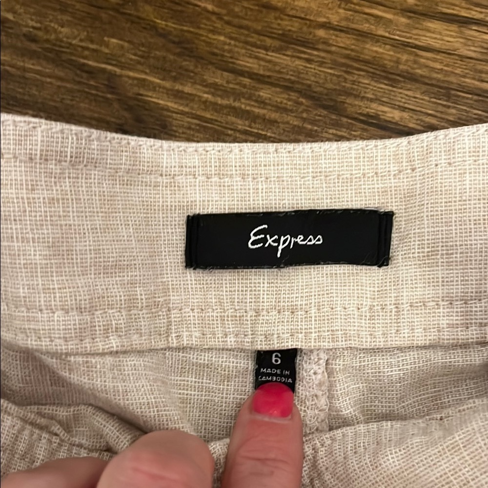 Express Cream High Waist Shorts Nautical Style - Picture 3 of 4